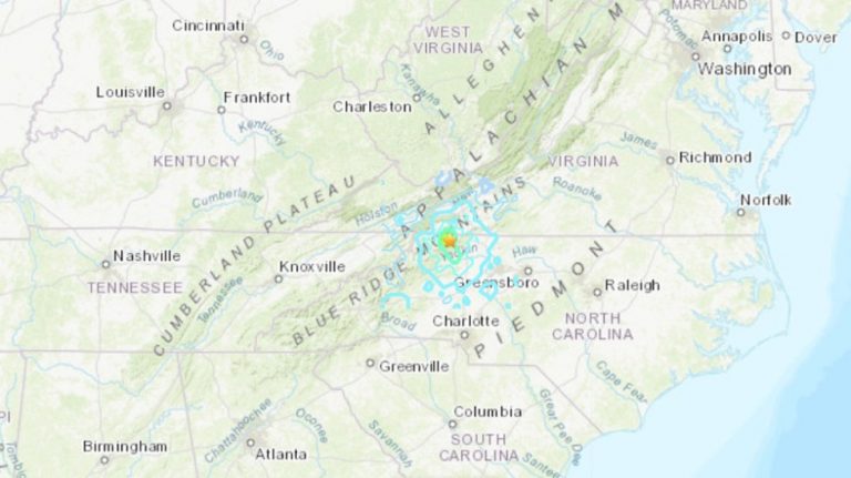 Inusual sismo de magnitud 5.1 sacude Carolina del Norte